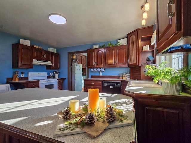 kitchen with sink and white appliances