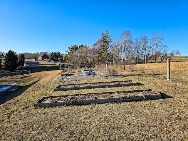 view of yard with a rural view