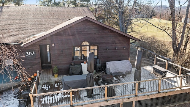 exterior space with a deck