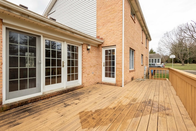 deck with french doors