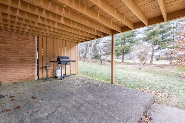 view of patio featuring grilling area