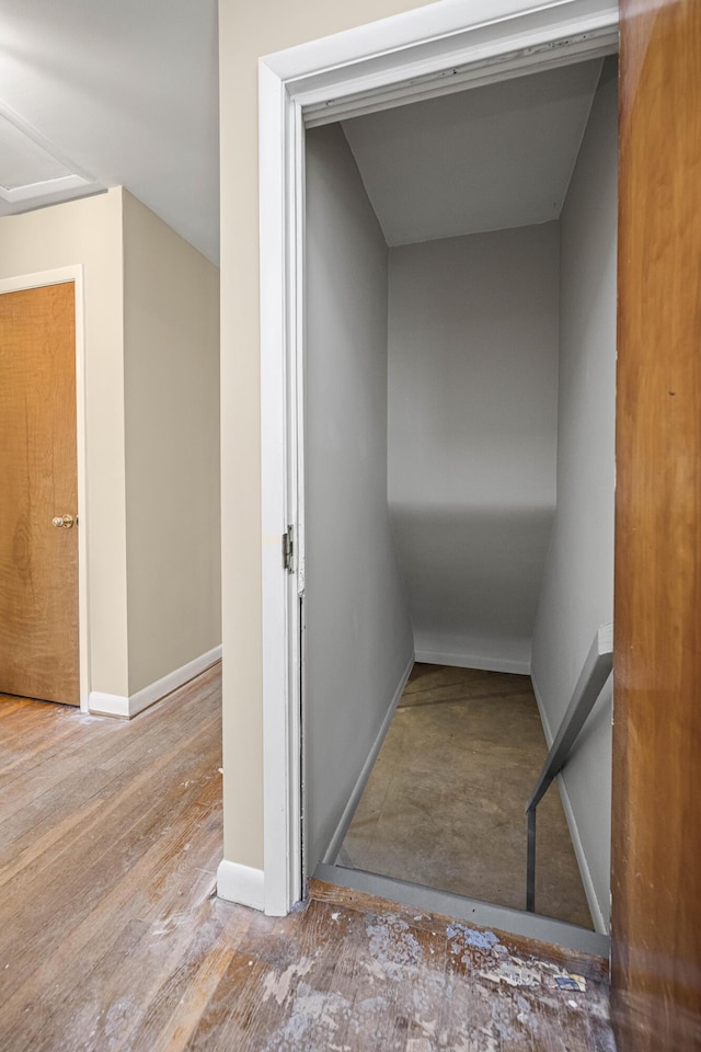 interior space with hardwood / wood-style floors