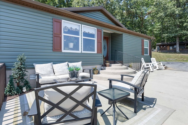 view of patio with an outdoor hangout area