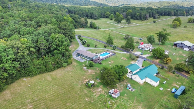 drone / aerial view with a rural view