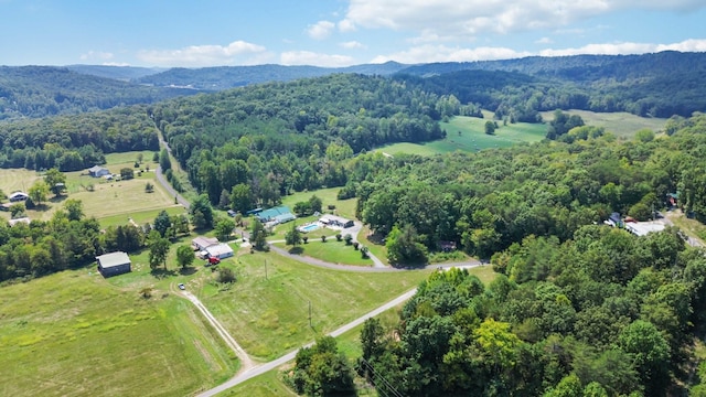 bird's eye view featuring a mountain view