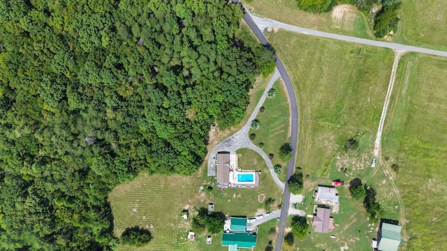 aerial view with a rural view