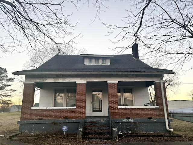 bungalow featuring a porch