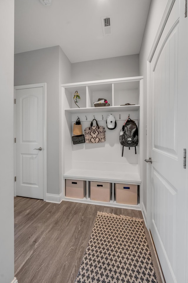 mudroom featuring hardwood / wood-style flooring