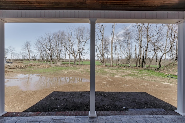 view of patio / terrace with a water view