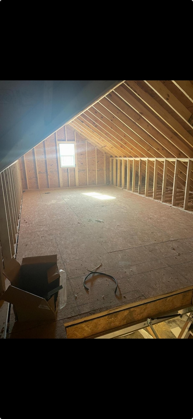 view of unfinished attic