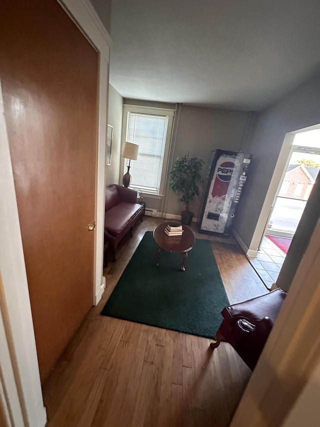 interior space with light hardwood / wood-style flooring