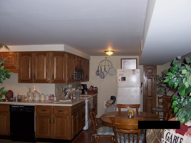 kitchen with black appliances