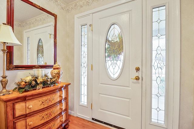 foyer entrance featuring light hardwood / wood-style flooring