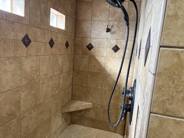 room details with a tile shower