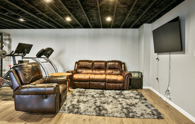 living room featuring hardwood / wood-style flooring