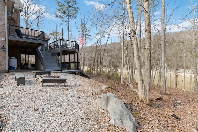 view of yard featuring a deck