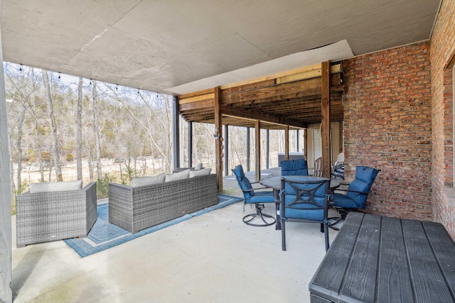 view of patio with an outdoor hangout area