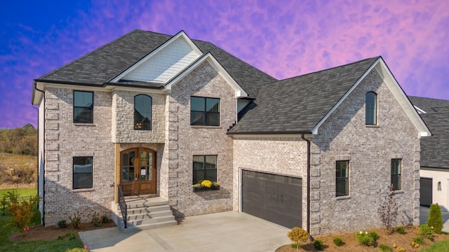 view of front facade featuring a garage