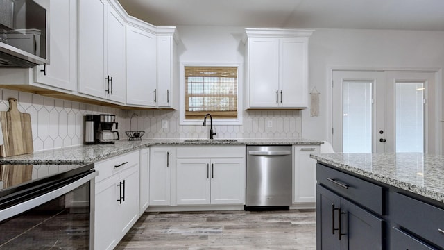 kitchen featuring white cabinetry, sink, and stainless steel dishwasher