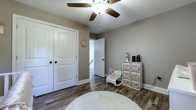 interior space with dark hardwood / wood-style flooring