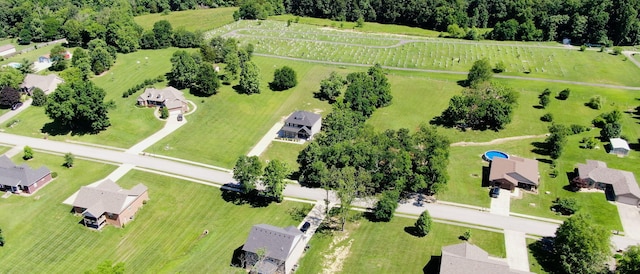 bird's eye view with a rural view