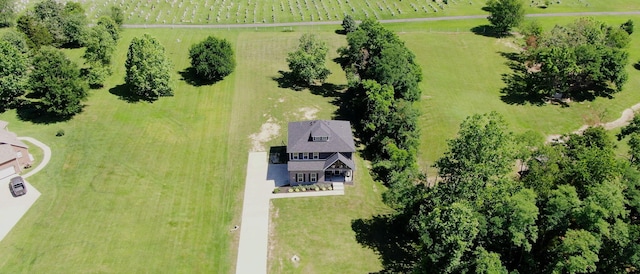 aerial view with a rural view