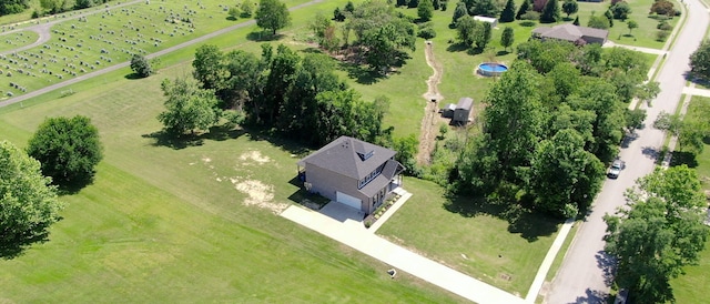 drone / aerial view featuring a rural view