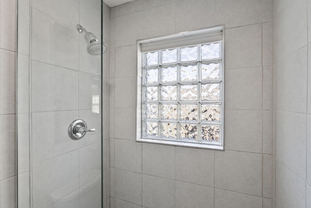 full bathroom with tiled shower