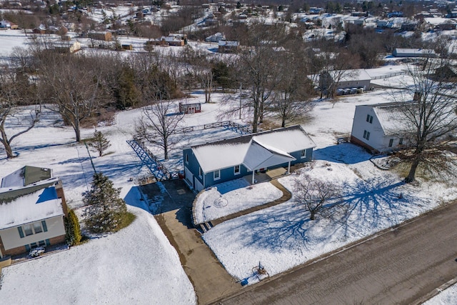 view of snowy aerial view