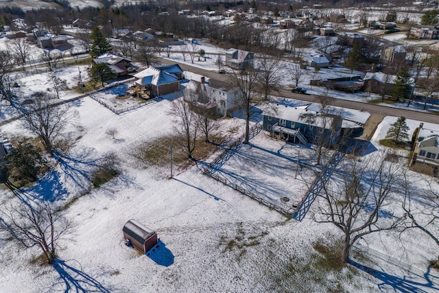 view of snowy aerial view