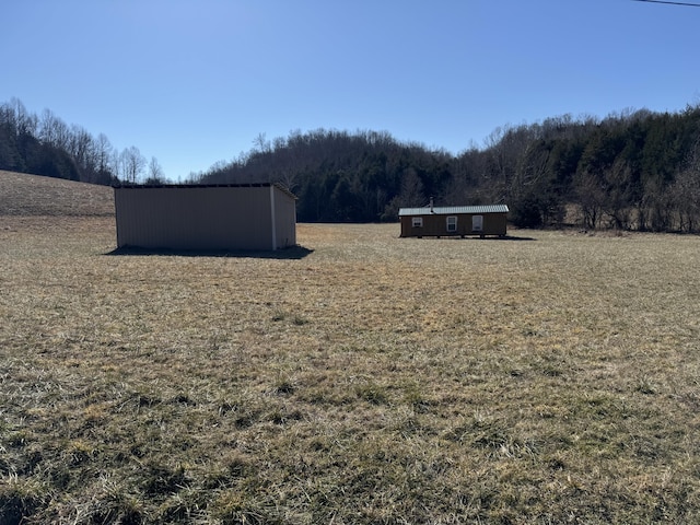 view of yard with an outdoor structure