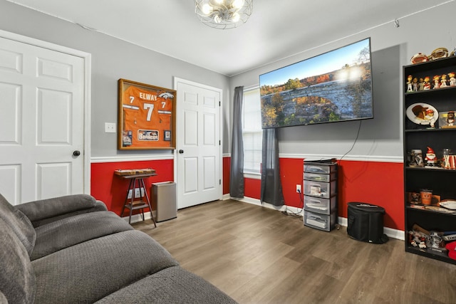 living room featuring wood-type flooring