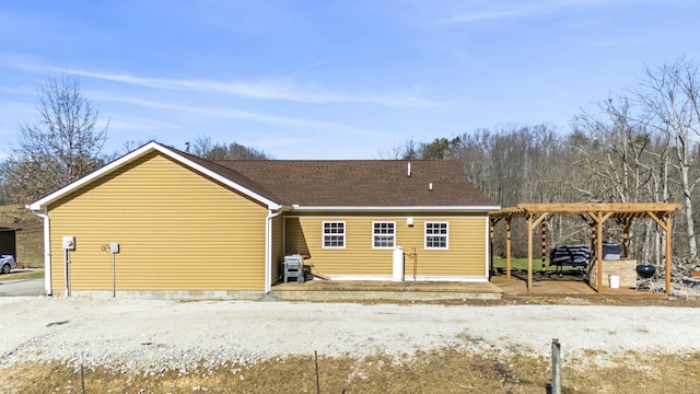 view of snow covered property