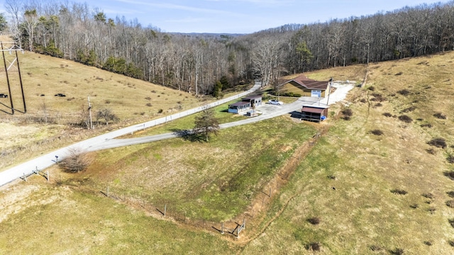 drone / aerial view with a rural view