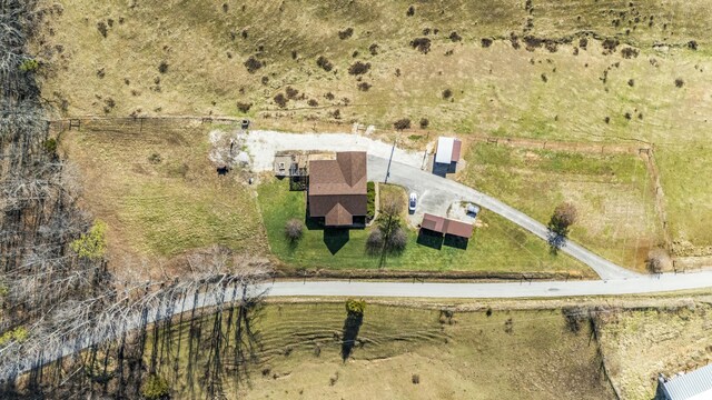 drone / aerial view with a rural view