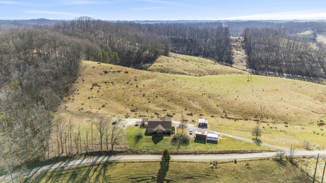 aerial view with a rural view