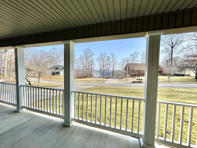 wooden deck featuring a porch