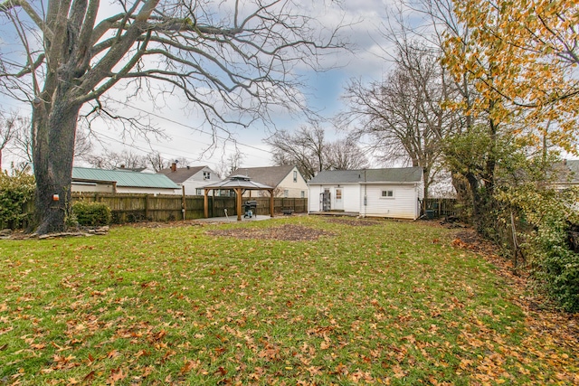 view of yard featuring a gazebo