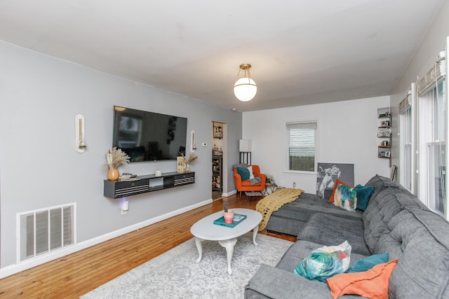 living room featuring hardwood / wood-style floors