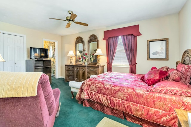 125 Thomas St, Somerset, KY 42503 - bedroom with dark carpet, baseboards, and ceiling fan