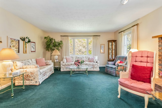 125 Thomas St, Somerset, KY 42503 - carpeted living area with a fireplace and a wealth of natural light