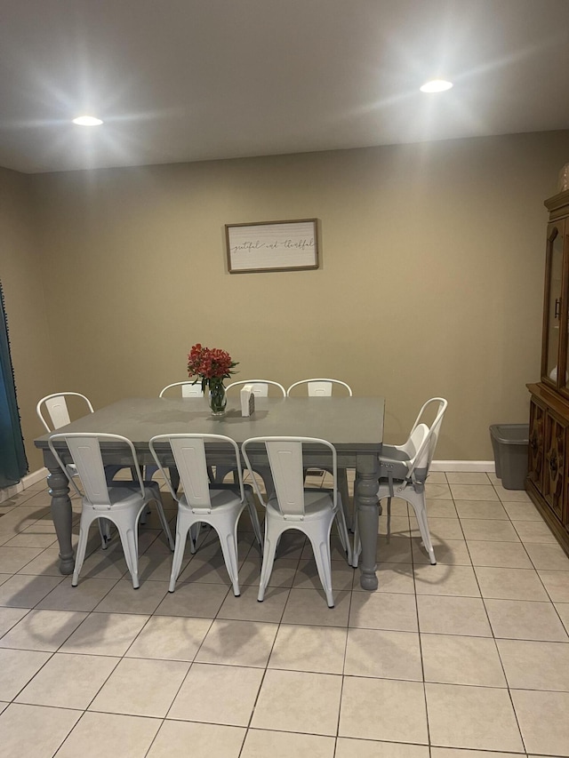 view of tiled dining room