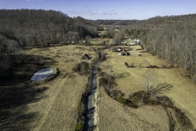 bird's eye view featuring a rural view