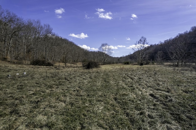 view of mountain feature with a rural view