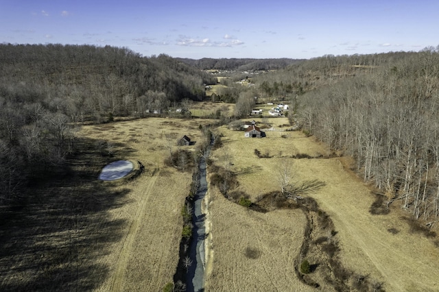 aerial view with a rural view