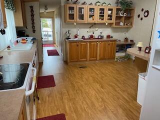 kitchen with light hardwood / wood-style flooring