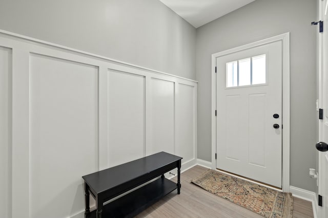 foyer featuring light hardwood / wood-style floors