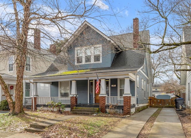 view of front facade with covered porch