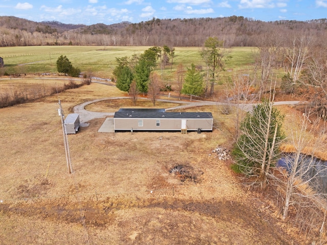 drone / aerial view featuring a rural view