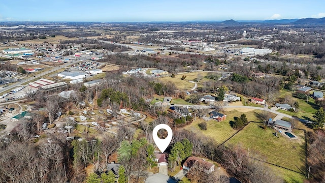 bird's eye view with a mountain view